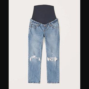 Maternity Ankle Straight Jean Abercrombie A&F Comfort Stretch Denim 26L Long